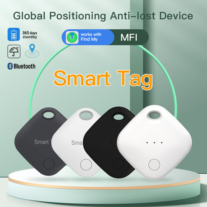 Mini GPS Bluetooth-compatível Localizador Anti-perdido Trabalhar com Find My Bateria Substituível Pet Tracker Key Idosos Localizador IOS Sistema