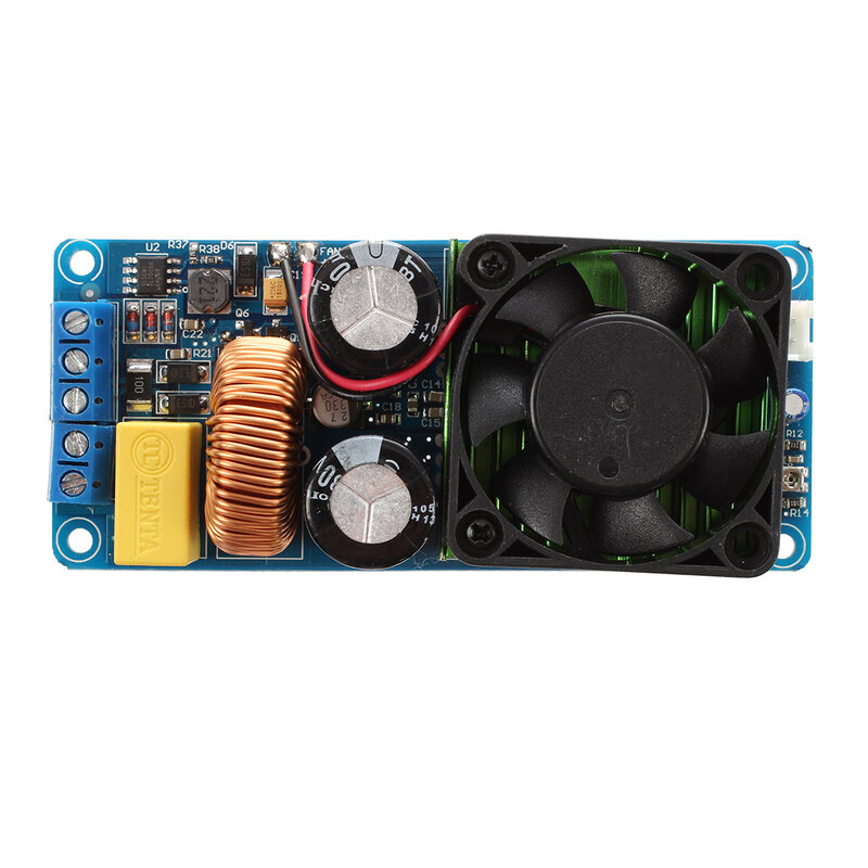 Amplificador Digital Mono Canal IRS2092S, Classe D, Amplificador de Potência HIFI com Ventilador, 500W