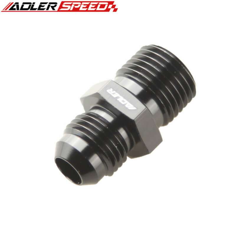 -6 AN AN6 Male Flare To M14 x 1.5 Metric Straight Aluminum Fitting Blue/Black
