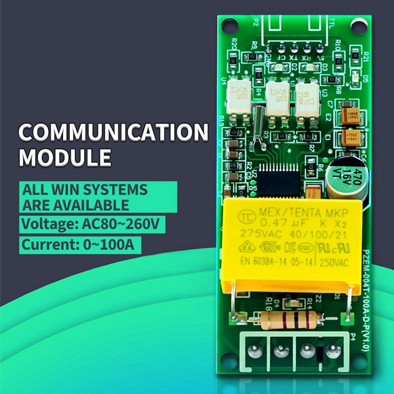 100A pzem 004T รุ่น3.0วัตต์มิเตอร์ + โมดูลทดสอบกระแสโวลต์มิเตอร์แบบเปิด CT kWh เมตรสำหรับ Arduino TTL COM2/COM3/COM4