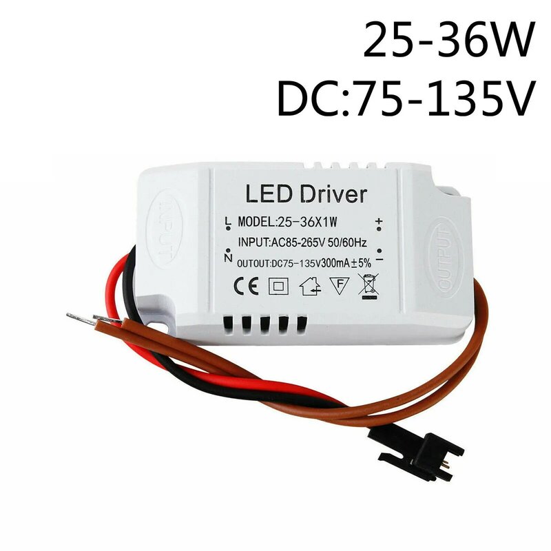 Transformadores de Iluminação LED Driver para Fonte de Alimentação LED, Adaptador, AC 85-265V, 1W, 3W, 4W, 7W, 12W, 18W, 25W, 300mA, 36W