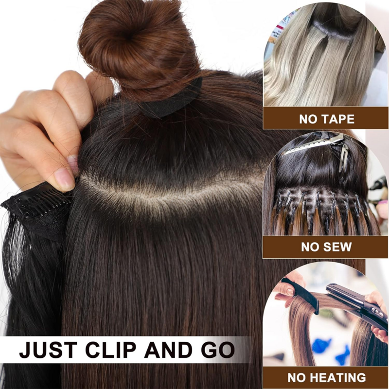 Estensioni dei capelli sintetici, riccioli, fiber resistenti al calore, parrucche e toppe per capelli lunghi
