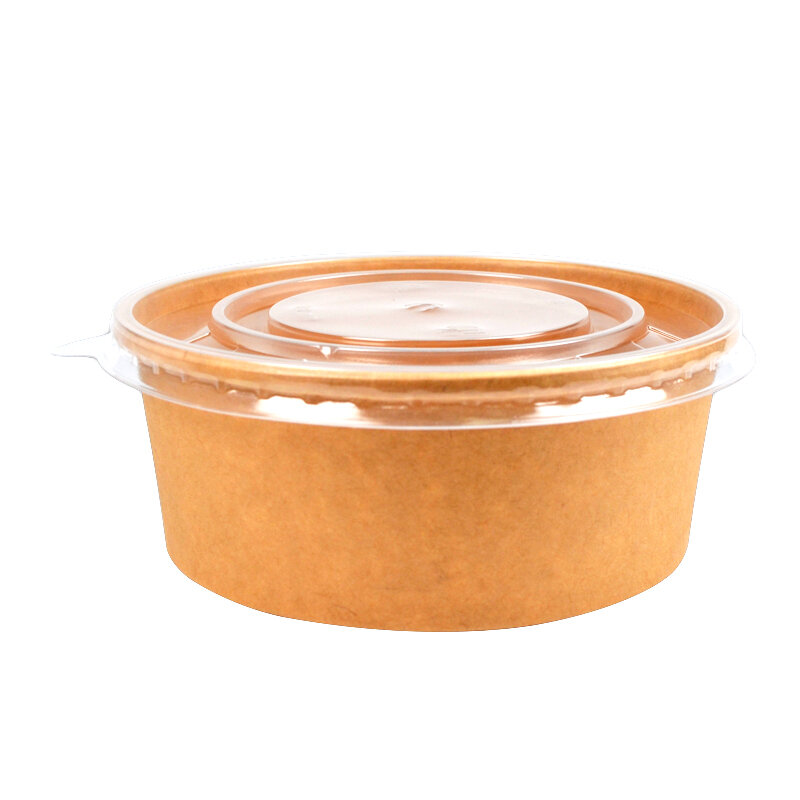 맞춤형 로고 인쇄 OME 종이 그릇, PP 뚜껑이 있는 음식 그릇, 맞춤형 제품 무료 디자인