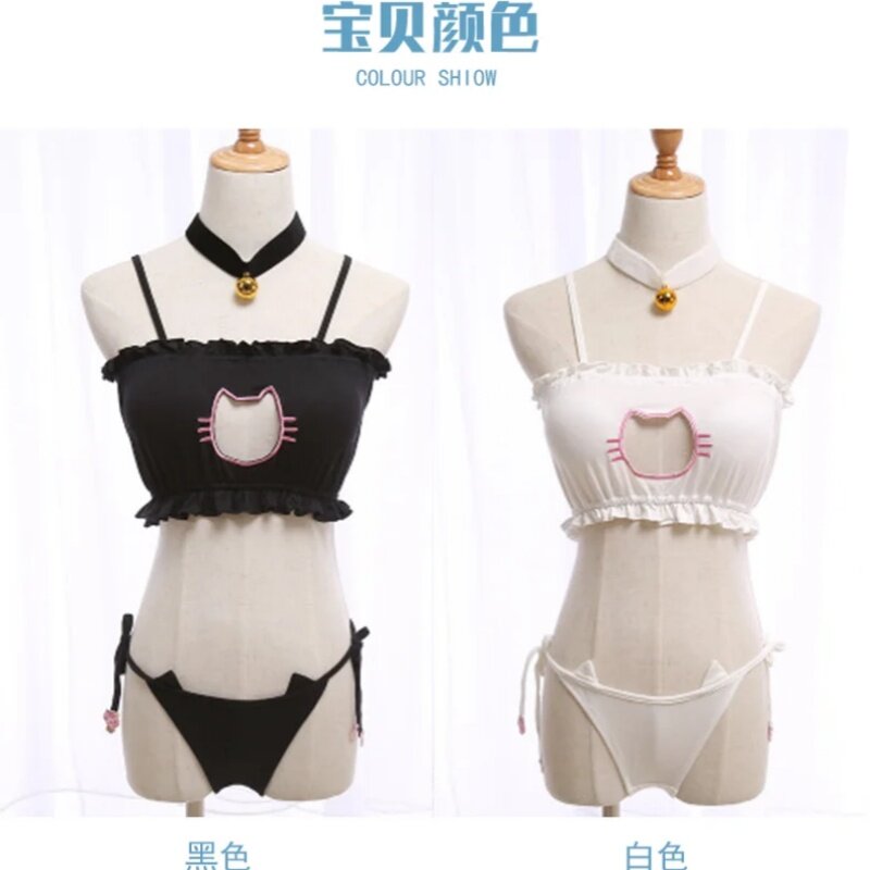 GUUOAT Sexy Cosplay Erotic Costume Cute Secret Cat Shoulder Straps Porn Underwear Role Play Rejuvenation Naughty Outfit Lingerie