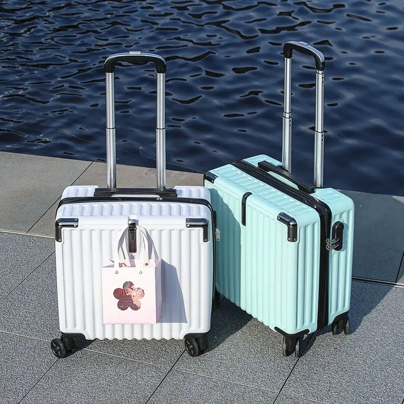 Luggage Women 8-Inch Small Trolley Case Boarding Machine Small Password Case New Suitcase Boys 200000-Way Wheel