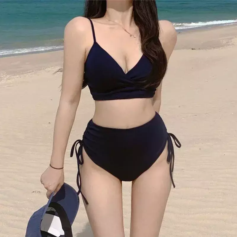 Женский раздельный купальник, модный сексуальный летний купальный костюм, новая модель в Корейском стиле