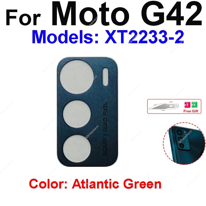 Cristal de lente de cámara trasera para Motorola MOTO G14, G24, G34, G54, G84, G42, G24, pegatina adhesiva de cristal, piezas de reparación