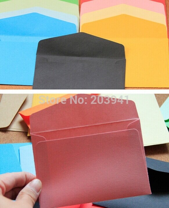 Mini sobres de color caramelo, sobre de papel artesanal multifunción para tarjetas postales, Material escolar, 20 unidades por lote