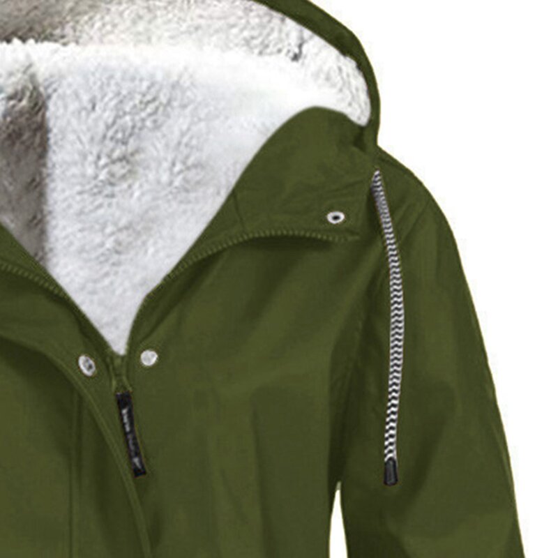 Giacca da donna calda giacca a vento impermeabile invernale cappotto con cappuccio giacche da snowboard, verde 4XL