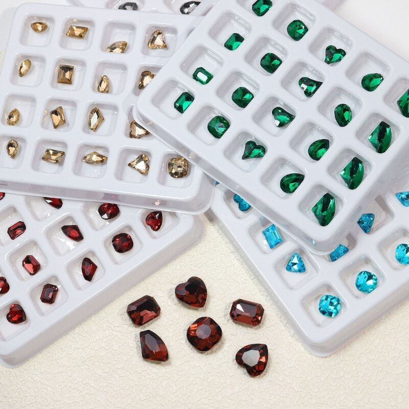 20 piezas joyería para uñas, diamantes imitación resina para decoración uñas, cristales brillantes para uñas, gemas