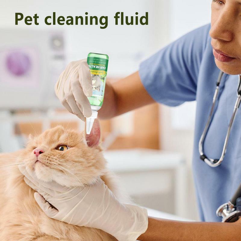 เครื่องทำความสะอาดหูสุนัขสเปรย์ดูแลช่องปากกำจัดคราบน้ำยากำจัดกลิ่นปาก60มล. อุปกรณ์ทำความสะอาดหูสุนัข