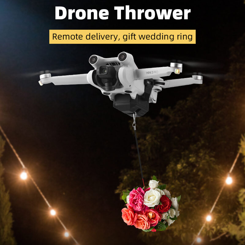 Umpan Pancing การจัดส่ง Parabolic Drone ระบบ Airdrop Air Drop ระบบสำหรับงานแต่งงานแหวน Umpan Pancing กู้ภัยชีวิตสำหรับ DJI 2 3/3 Pro