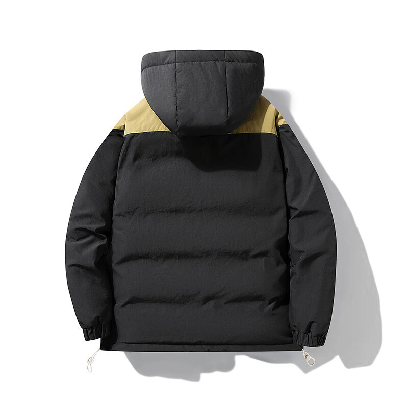 Зимняя куртка с воротником-стойкой для мужчин, плотная теплая парка, однотонная модная уличная одежда размера плюс 6XL 7XL 8XL 140 кг