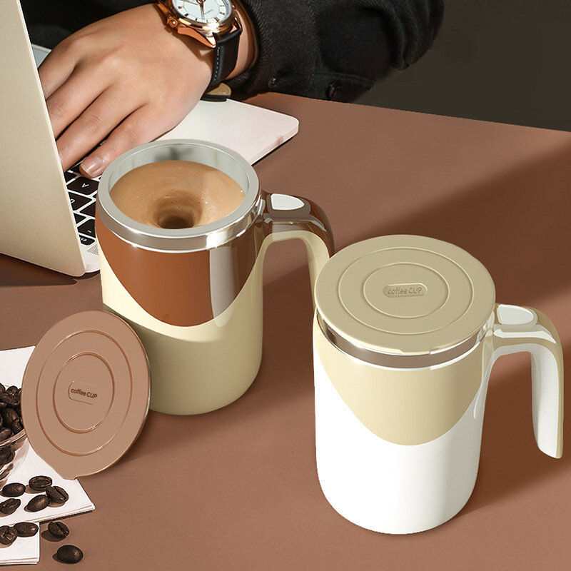 자동 교반 컵 머그잔, 충전식 휴대용 커피 전기 교반, 스테인레스 스틸 회전 마그네틱 가정용 음주 도구