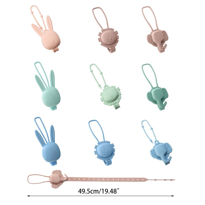 Silicone Chain Fastened Strap for Baby Pacifiers Feeding Bottle Newborn Teether Nipple Holder Nursing Accessories