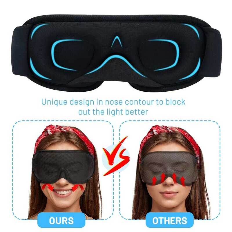 3D睡眠マスク遮断光睡眠マスク目ソフト援助アイマスクスリーピング旅行アイシェード夜の通気性slaapmasker