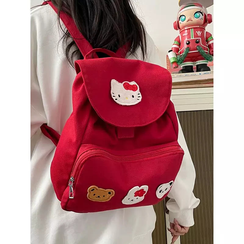 Sanrio-mochila escolar de Hello Kitty para estudiantes, mochila ligera de gran capacidad con dibujos animados, novedad