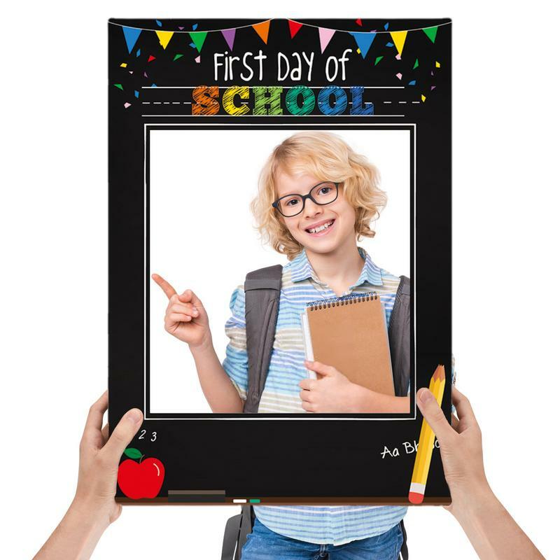 Photo Frame Decoração para Meninos e Meninas Pré-Escolares, Primeiro Dia de Escola, Selfie, Fotografia, Material para Festa