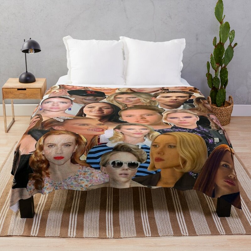 Scarlett Johansson Foto Colagem Lance Cobertor Sofás