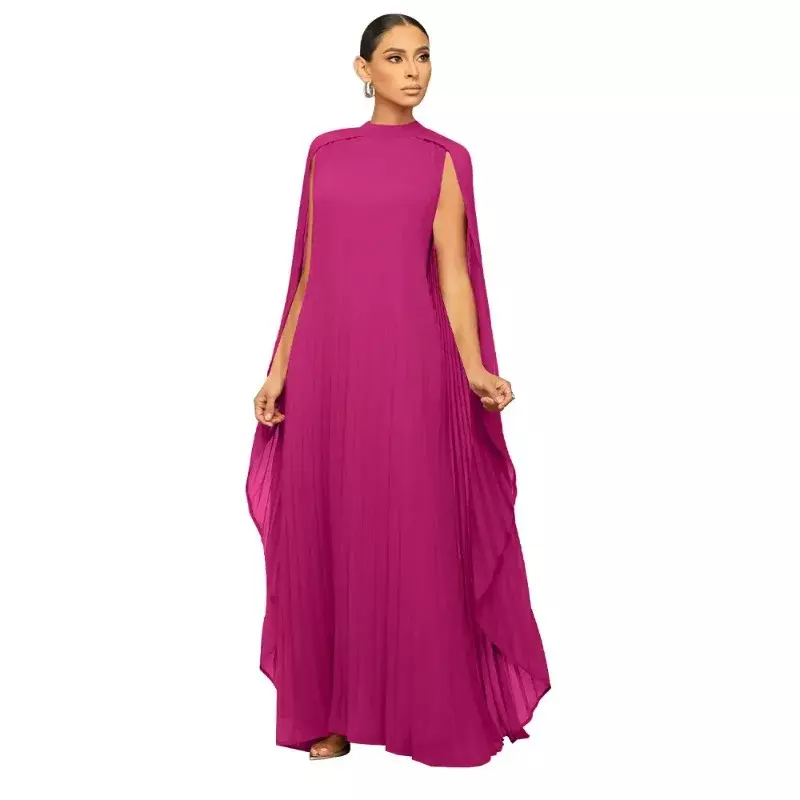 Африканские платья Дашики для женщин Весна 2024 модное однотонное длинное платье макси с круглым вырезом и длинным рукавом африканская одежда для женщин