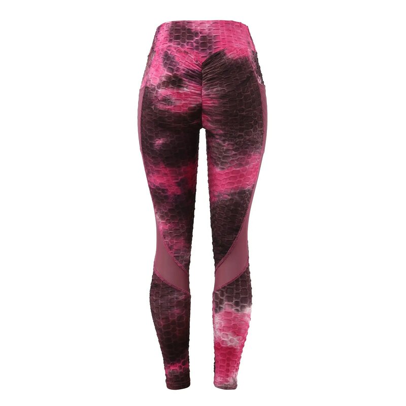 High Waist Fitness Leggings For Women Tummy Tie-dye Butt Lifting Tights Running Workout Athletic Pants Pantalon Mujer A40
