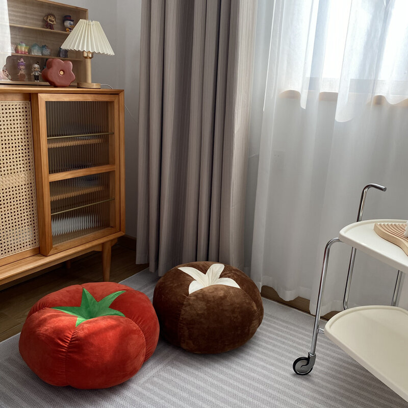 INS mainan tanaman boneka kreatif boneka boneka Anime lucu Kawaii lembut mainan anak dekorasi rumah boneka tomat jamur kartun