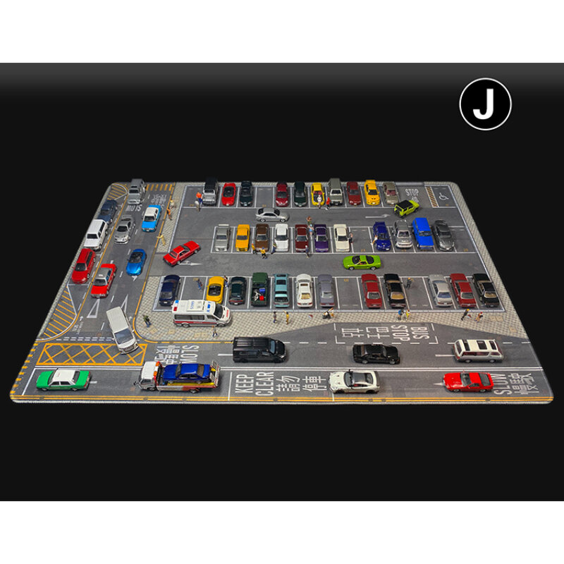 1:64 Scale 80X55cm Car Mat Hong Kong Street in Road Scene Accessory Parking Lot Mat For Diecast Vehicle Display Mouse Pad Toys
