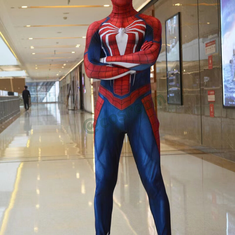 Game PS4 Spiderman Cosplay Costume Superhero Zentai Suit Halloween Costumes Full Body JumpSuit for Kids/Adult/Men