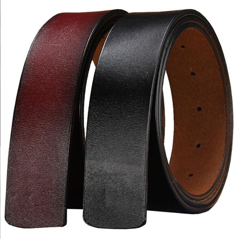 2022 New DIY Buckleless Men's Belt Luxury Brand High Quality Business Casual Genuine Leather Pin Buckle 3.3cm Belt For Men