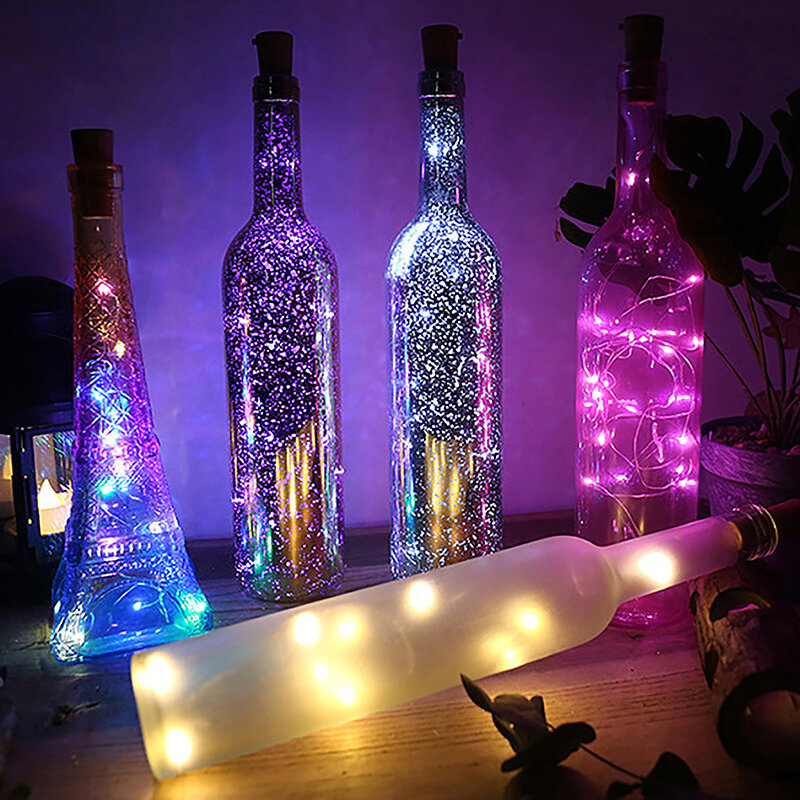 유리 공예용 LED 바 와인 병 코르크 스트링 조명, 화환 병 스토퍼, 웨딩 크리스마스 장식, 1 개