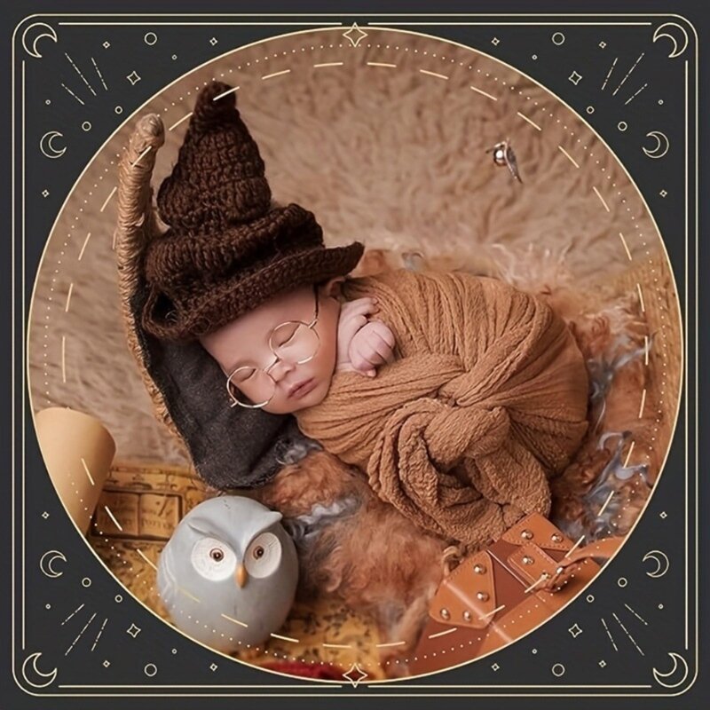 Fantasia feiticeiro para recém-nascidos, roupas para sessão fotográfica, chapéu, vara para fotografia bebê, 85le