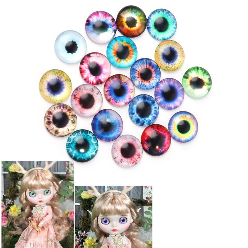 20 unidades olhos bonecas vidro DIY artesanato olhos animais acessórios joias 10/16/20mm