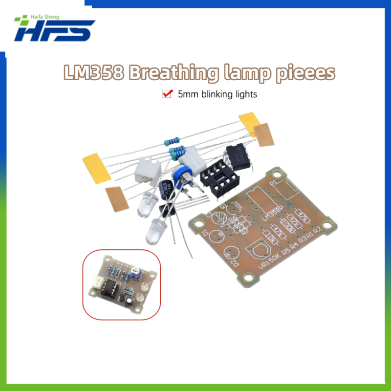 LM358 LED Eletrônico Breathing Light Kit, Produção Suite, DIY Parts, PCB Lab
