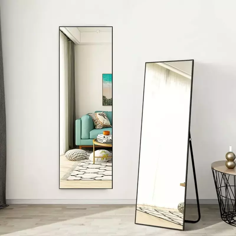 Specchio a figura intera specchio da pavimento grande supporto da parete Fulls lunghezze Mirrores del corpo in piedi appeso pendente contro specchi da parete oro