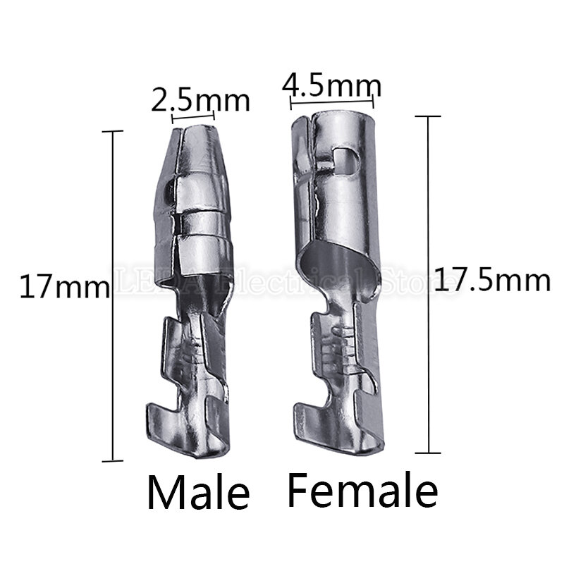 Bullet Terminals 4.0Mm Vrouwelijke En Mannelijke Connector Goud Messing/Zilver Draad Connector Socket Met Isolerende Mouwen Voor Auto