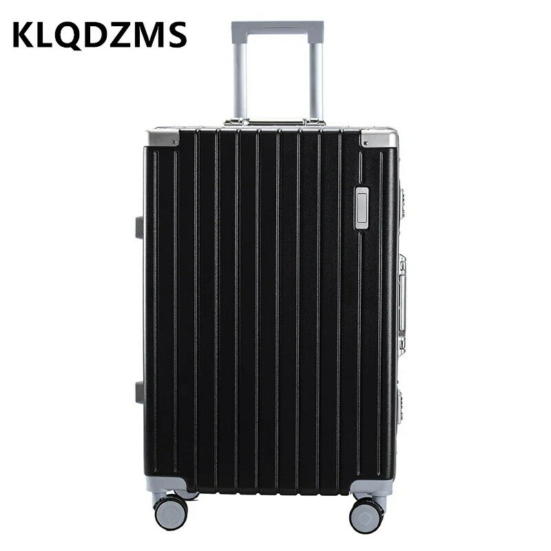 Чемодан на колесиках KLQDZMS, Алюминиевая тележка для багажа размером 20 дюймов, 22 дюйма, 24 дюйма, 26 дюймов, с защитой от царапин, чемодан на колесиках
