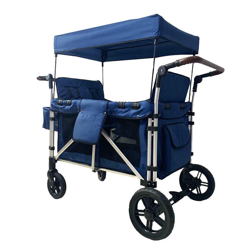 2023  Amazon Hot Sale Outdoor Trolley Folding Wagon Baby Foldable Kids Stroller With Canopy Camp Kids Wagon