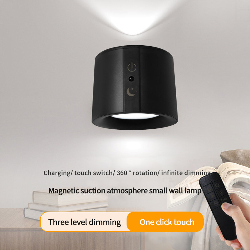 Lámpara de pared magnética LED, luz nocturna de carga para dormitorio, ambiente, decoración simple, foco de lectura