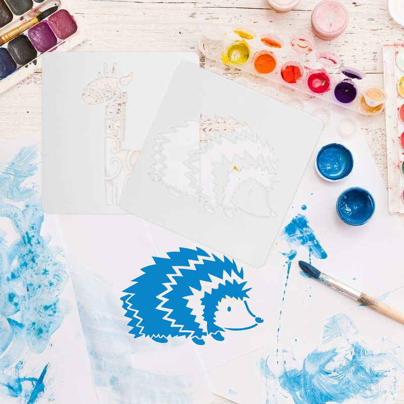 16ชิ้นแม่แบบสำหรับวาดรูปสัตว์ภาพวาดสีน้ำมันสำหรับเด็กแม่แบบสำหรับภาพวาดการ์ตูน