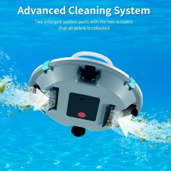 Moolan-aspiradora inalámbrica para piscina, limpiador robótico de doble Motor, autorestacionamiento, tiempo máximo de ejecución de 140 minutos