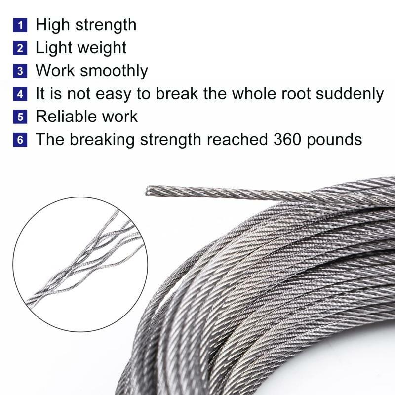 Tali kawat baja tahan karat, kabel pengangkat pancing lebih lembut diameter 10M ~ 5M 0.5mm-3.0mm 7X7 constructur 304