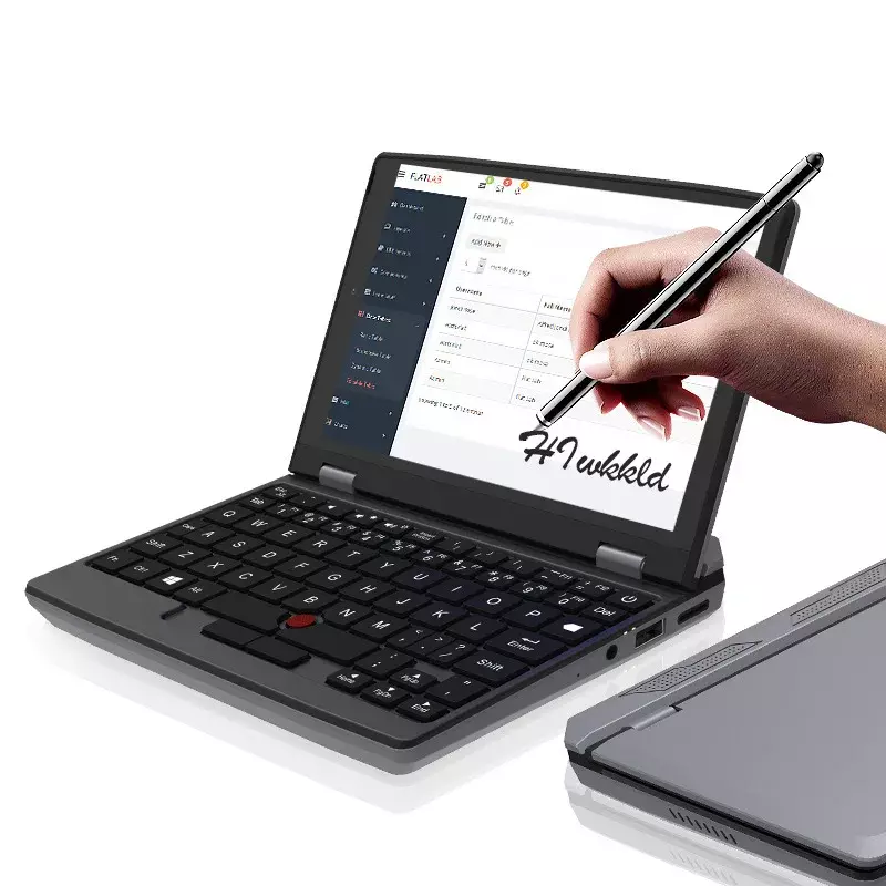 Laptop Mini 7 inci, Touchpad asli tulisan tangan 12GB DDR4 RAM 2TB SSD logam Intel Notebook kamera HD 1280*800 layar