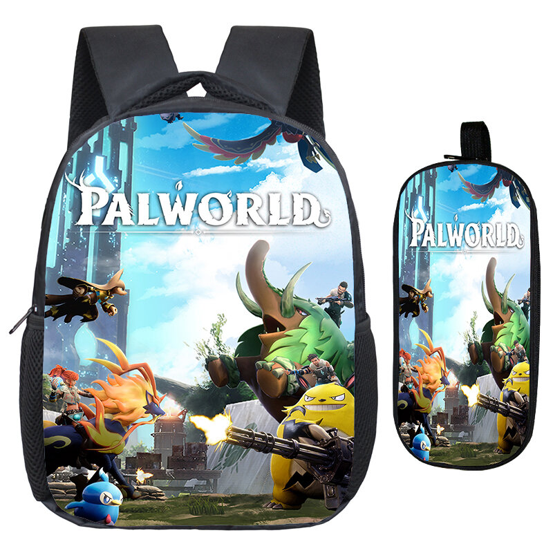 Lightweight Kids Backpacks 2pcs Set Game Palworld Printed School Bags Toddler Kindergarten Bag Girls Boys Cartoon Backpack Gifts
