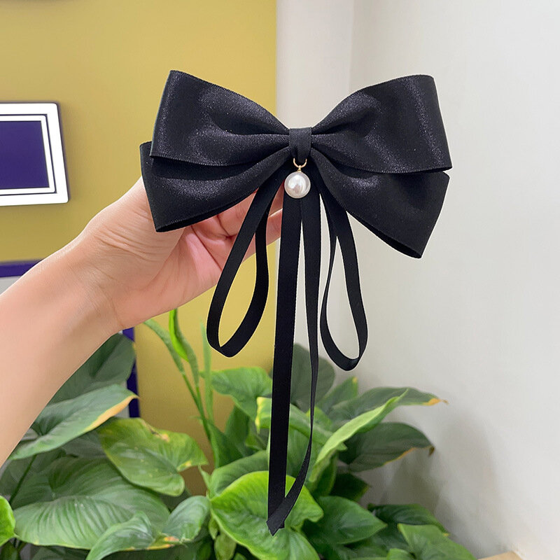 Korean Version Ribbon Large Bow Tie Female College Style Professional Shirt Sweater Clothing Pin Sweet Neck Bow Tie Accessories