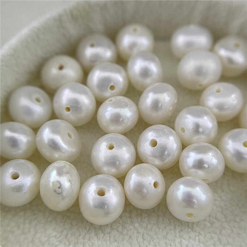 6*7mm 0.7mm perla d'acqua dolce naturale con foro passante perle di pane di alta qualità a forma di perla per la decorazione di gioielli fai da te 1 pz