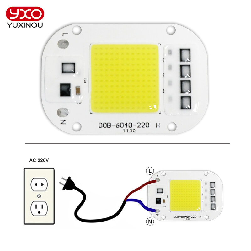 COB LED 램프 비드 칩 스마트 IC, 드라이버 필요 없음, AC 220V, 240V, 20W, 30W, 50W, DOB 모듈, DIY 식물 성장 조명, LED 투광 전구