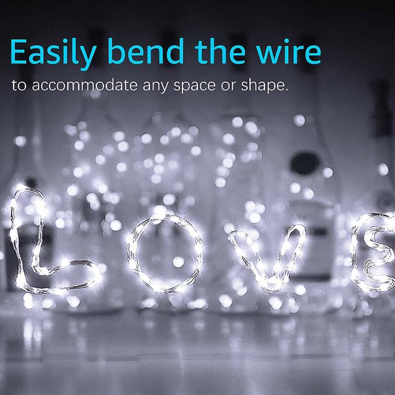 Mini guirxiété lumineuse LED dégradée en fil de cuivre, guirxiété lumineuse à piles CR2032, arbre de Noël, nouvel an, fête de mariage, cadeau de décoration, 1m, 2m