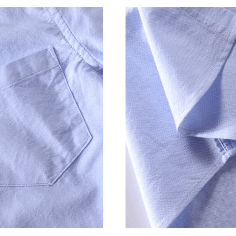 Wiosenna i jesienna koszula Oxford stójka w stylu Casual męska bawełniana dopasowana wygodna biała solidny kolor koszula z długim rękawem