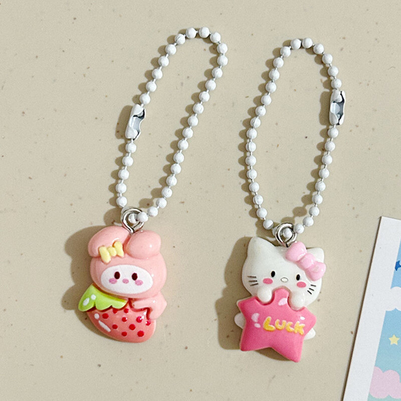 Anime Sanrio Pendant Cute Cartoon Cinnamoroll Pochacco Kuromi Pom Pom Purin Key Chain Kids Girls Handbag Backpack Decorations
