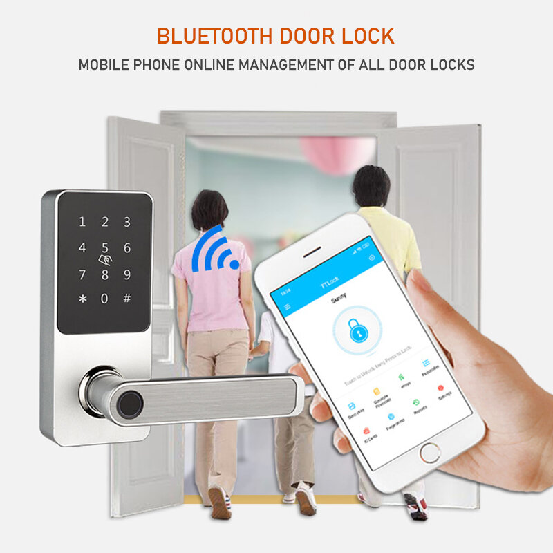 Smart Lock Door Venda Direta Da Fábrica TTLock Digital Senha Chinesa Segura Fechaduras Chinesas Fechadura Da Porta Inteligente Para Apartamentos Do Hotel
